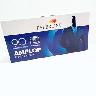 

Amplop putih 90 pps Paperline (ukuran 110x230 mm) 80 gsm isi 100 lbr