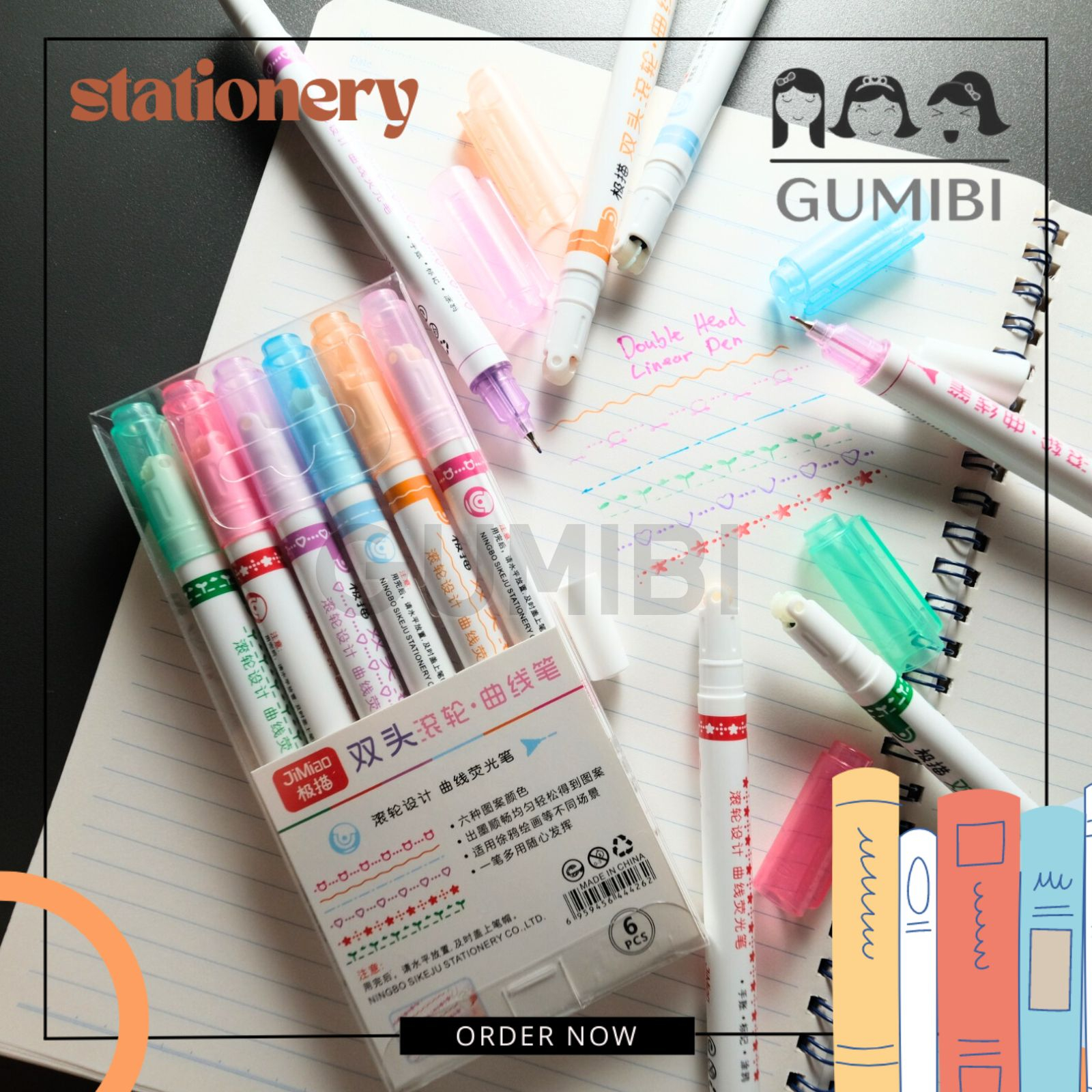 

LINEAR PEN DUA SISI DOUBLE HEAD LINEAR COLOR PEN DAN PULPEN WARNA WARNI SET 1 PAKET PULPEN UNIK BERWARNA ISI 6 PCS