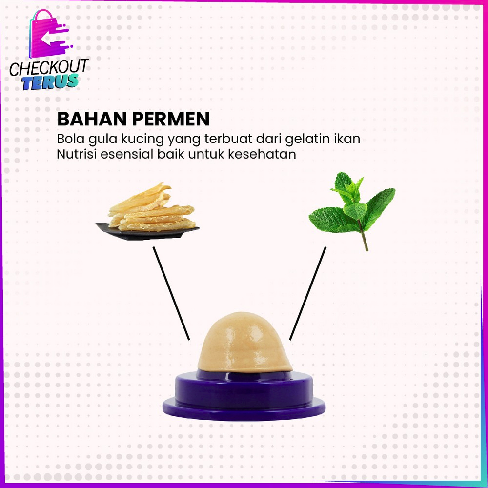 CT C846 Cemilan Kucing Bola Catnip Snack Permen Bola Vitamin Makanan Hewan Snack Cemilan Anabul Anti Stress