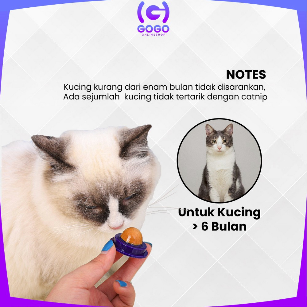 GOGO-C846 Cemilan Kucing Bola Catnip Snack Permen Bola Vitamin Cemilan Anabul Anti Stress / Makanan Hewan Catnip Snack Kucing Toys