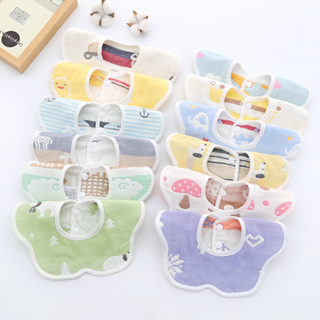 GO!CLM1158 Celemek Bayi Penyerap Air Liur Karakter Lucu Bentuk Bunga Bisa Diputar Apron Baby Bibs Slabber Perlengkapan Makan