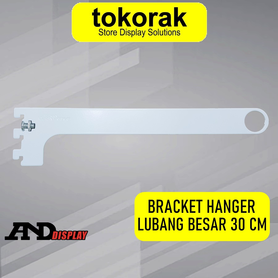 DAUN BRACKET HANGER 30 CM LUBANG 1 INCH PUTIH BREKET PIPA BULAT 1&quot;