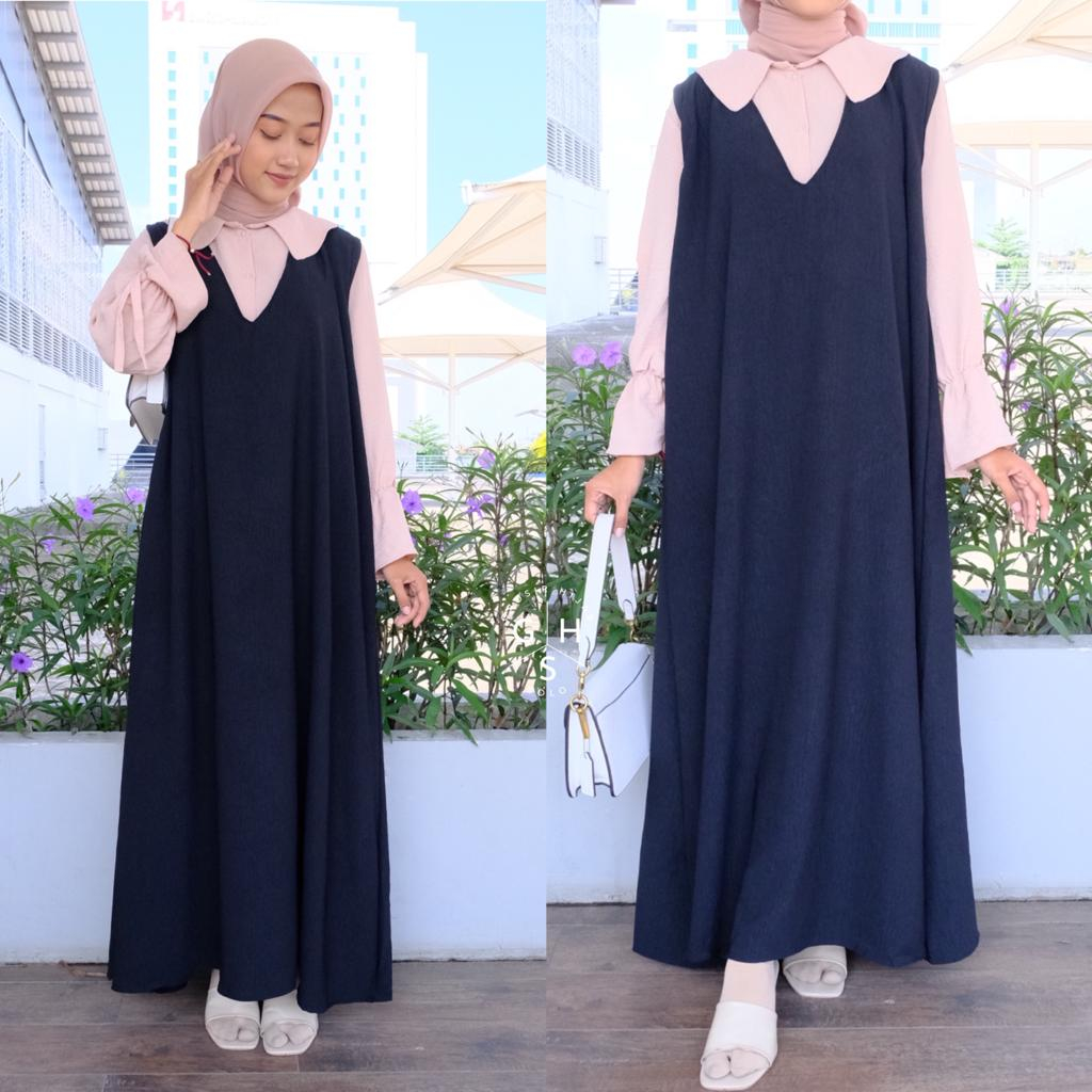 (DBY) LONG OVERAL LISA OVERSIZE ATASAN WANITA BAHAN CRINCLE AIRFLOW