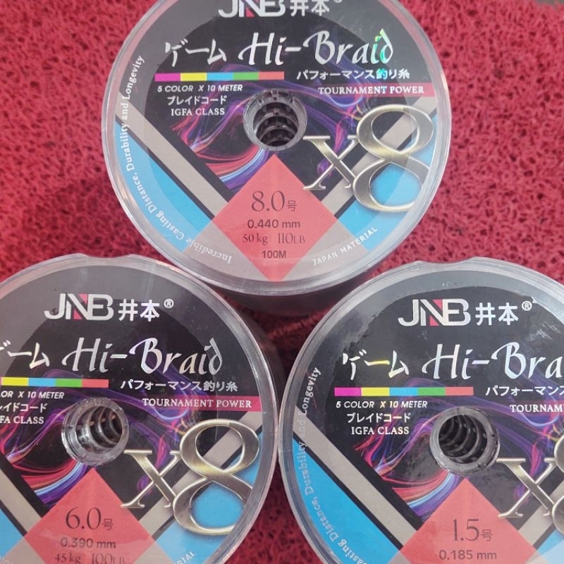 pe JNB hi braid halus kuat pe 1.5 ,6.0, 8.0