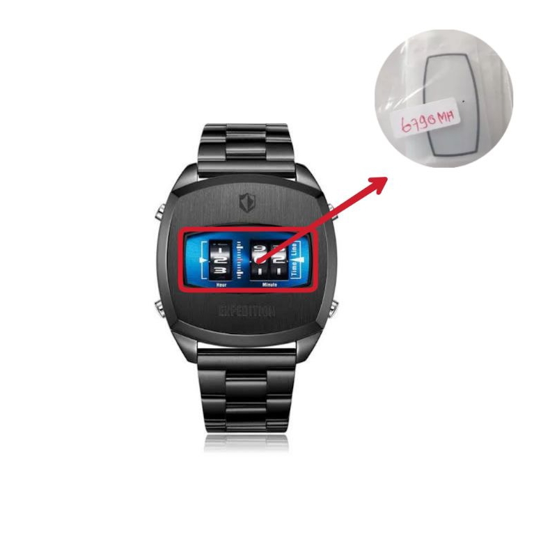 kaca jam tangan pria Expedition 6790mh original