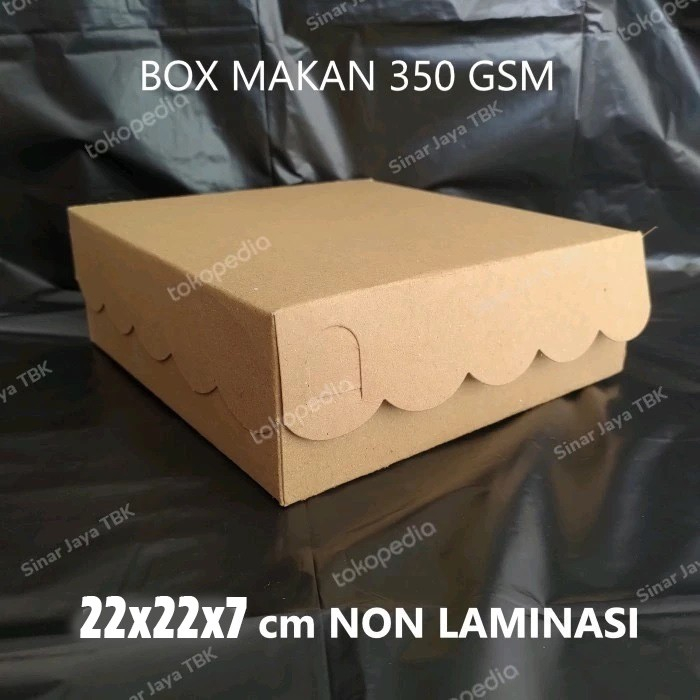 

[ISI 10] Dus Box Kraft 22x22 350 | Kotak Nasi | Dus Kemasan Makanan 22 x 22 Coklat