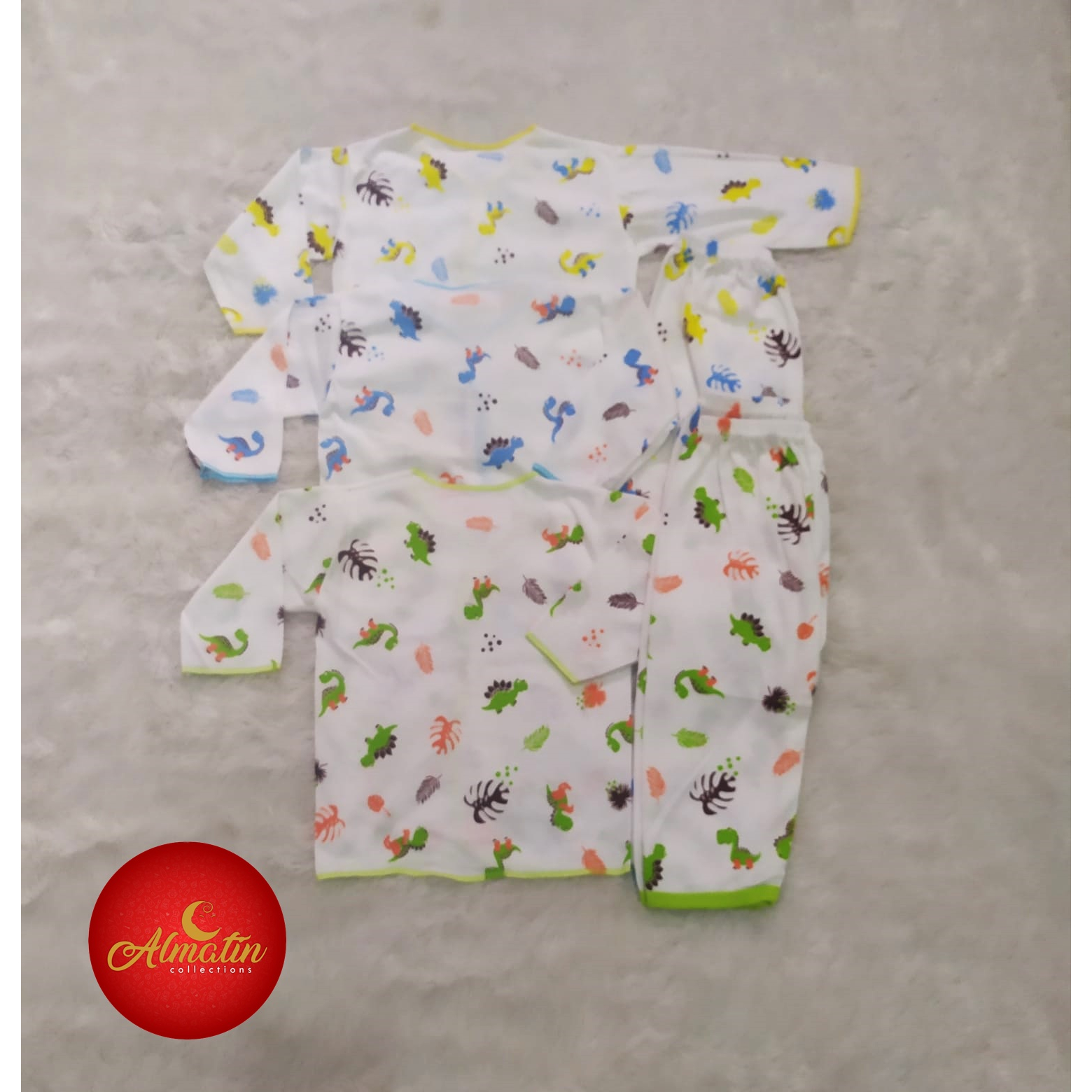 3 Stel Setelan Baju Bayi Piyama Bayi Panjang / Baju Newborn Panjang Kancing Depan