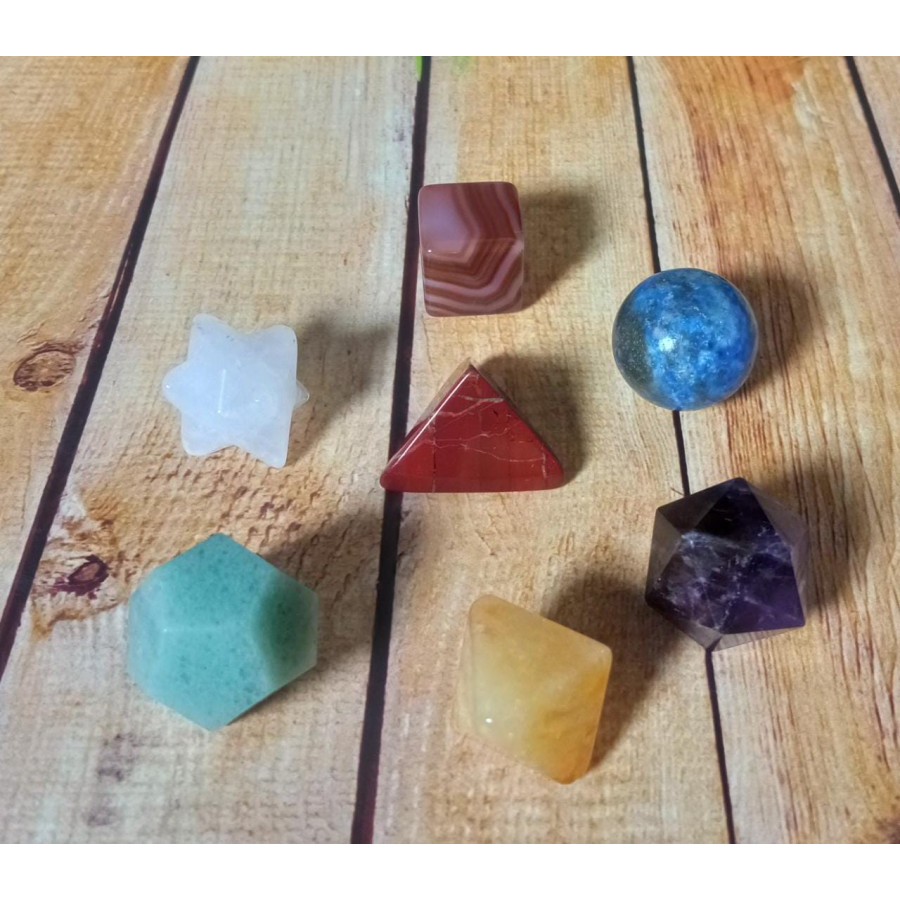 1 Set 7 / Seven Chakra Platonic Solid Geometric Shapes