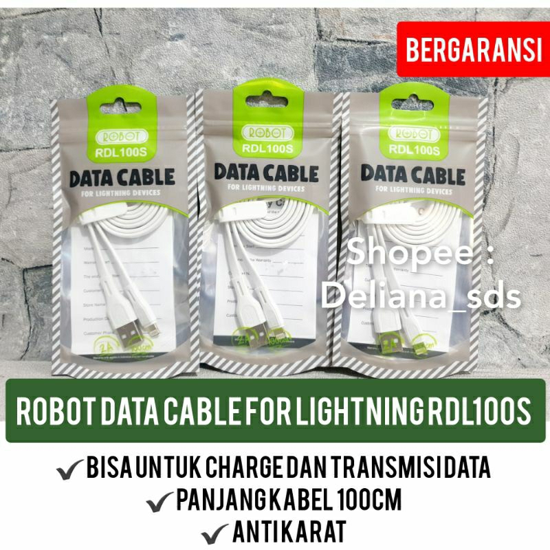 Robot Data Cable For Lightning RDL100s Garansi Resmi 1 Tahun Kabel Data Lightning Kabel Data Iphone 