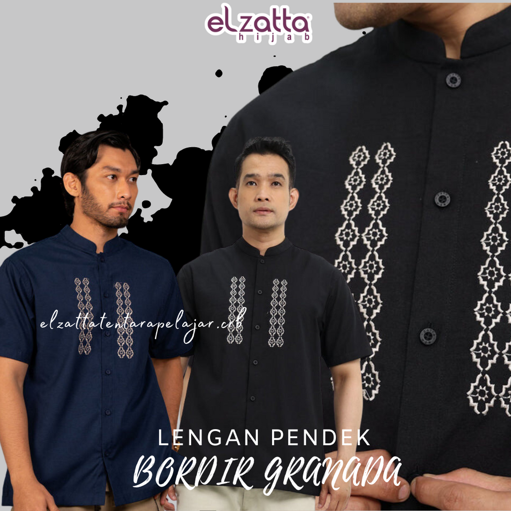 ELZATTA KOKO LENGAN PENDEK BORDIR GRANADA BORDIR SISI GRANADA KOKO DEWASA BORDIR BAHAN KATUN KOKO EL