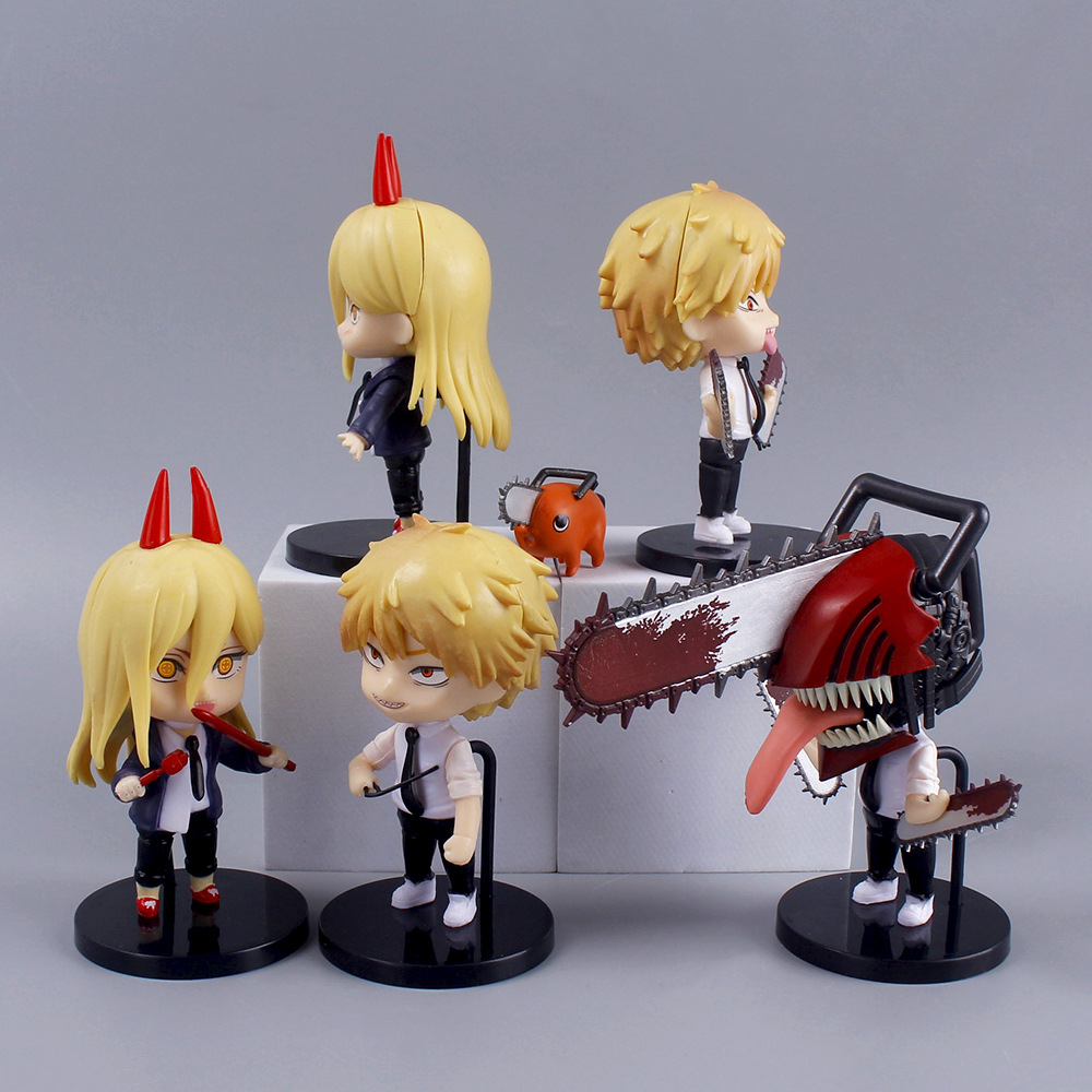 Action figure Chainsaw Man satu set 6 pcs PVC