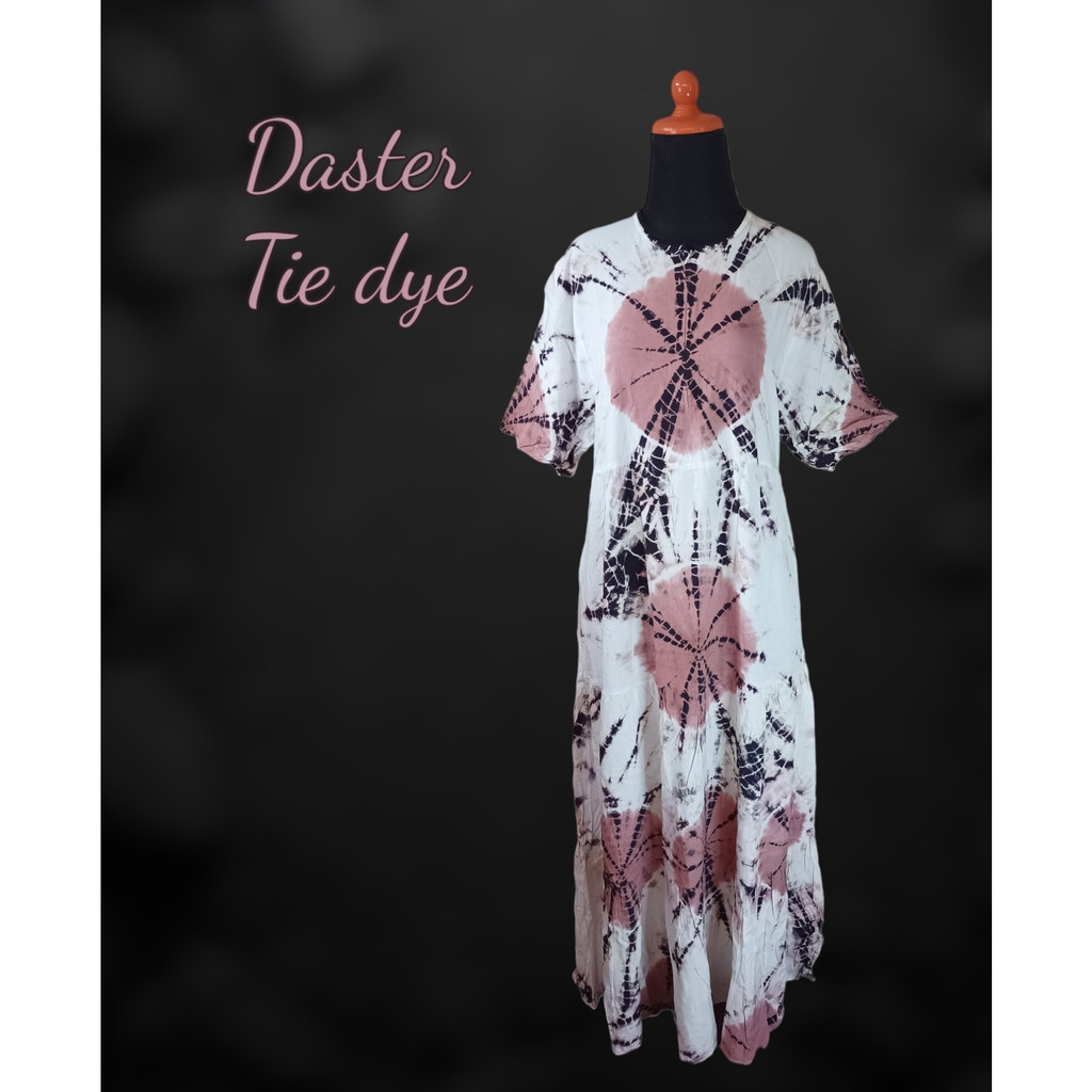 Daster Sekdres Susun Panjang Tie Dye Lengan Pendek LD 110 PB 135 Daster Daily Tie Dye