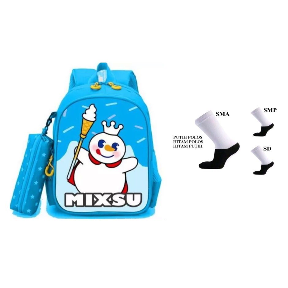 ARMELIA SHOP Tas sekolah anak laki laki dan perempuan tas anak mixsu FREE KAOS KAKI