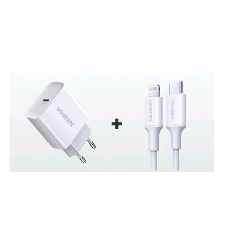 Silvertech U green PD Fast Charger 20W with USB - C to i phone Fast Charging untuk i phone 14 13 pro Max 13 / 12 / 11