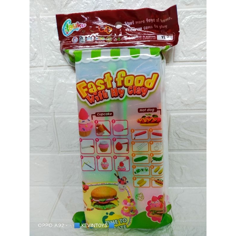 YL 2 MAINAN ANAK EDUKASI CLAY ISI 24PCS WARNA WARNI / MAINAN FAST FOOD WITH MY CLAY