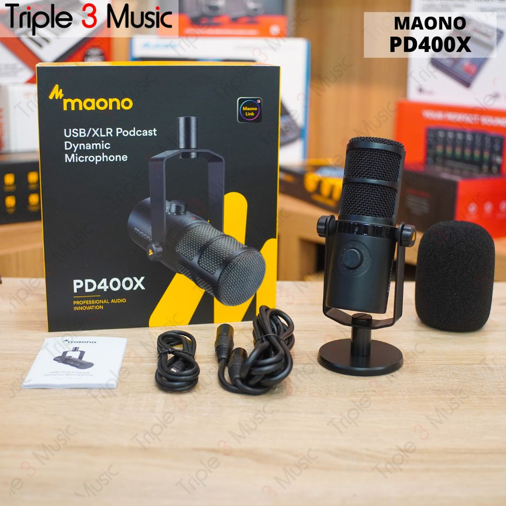 Maono PD400X Microphone Mic Dynamic USB &amp; XLR Podcast broadcast