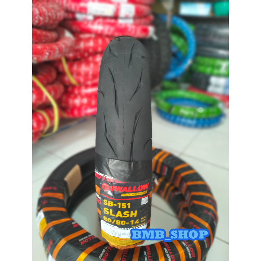 Ban Swallow Soft Compound SLASH 80/80 ring 14 Tubeless Original Ban metic Beat Vario Mio Scoopy