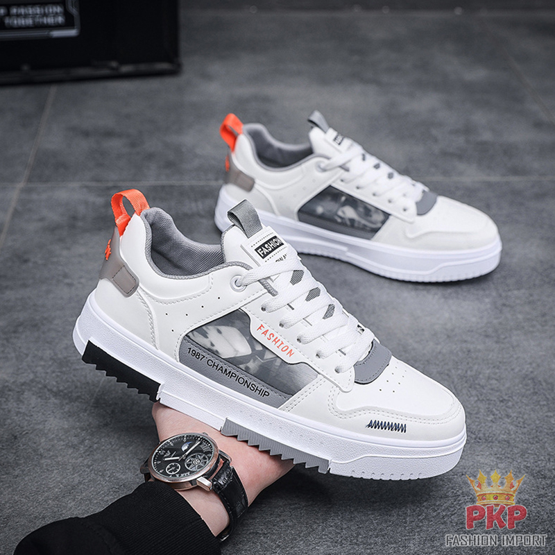 Sepatu Casual Pria Pesta Import Kekinian Spatu Sneaker Kets Cowo Cowok Laki Laki Putih Pesta F-1987