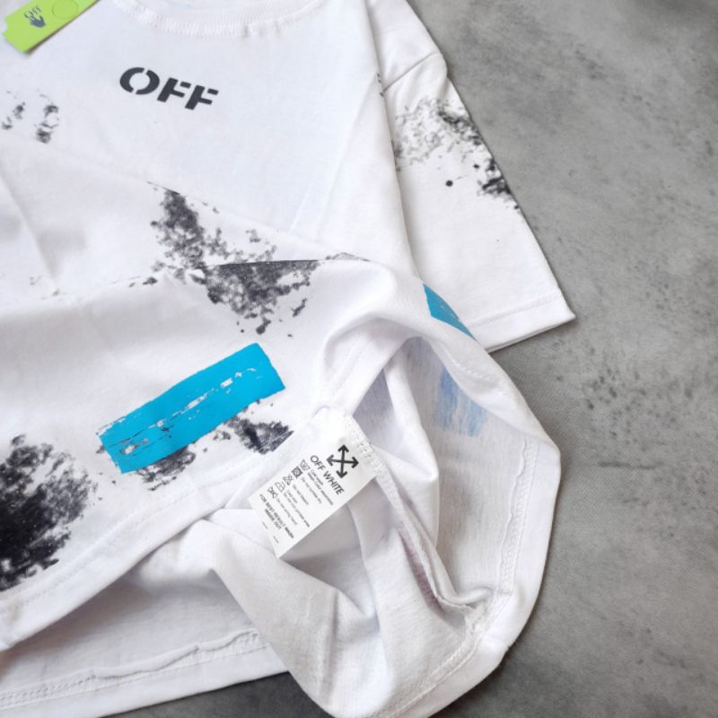 KAOS T-SHIRT 24S OFF WHITE GALAXY WHITE BLUE FULLTAG&amp;LEBEL