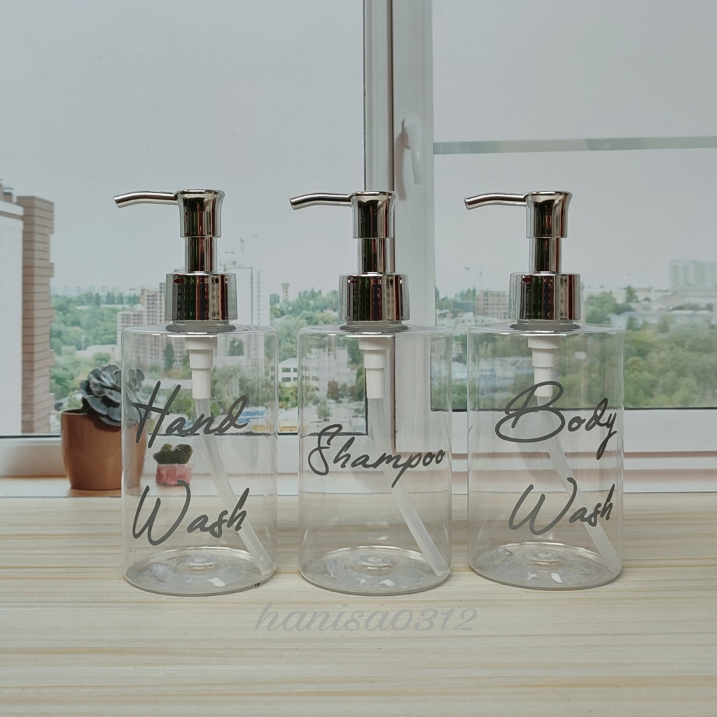 Botol Pump 250ml Aesthetic Bening / Botol Refil 250ml Clear Pump Luxury Gold Silver