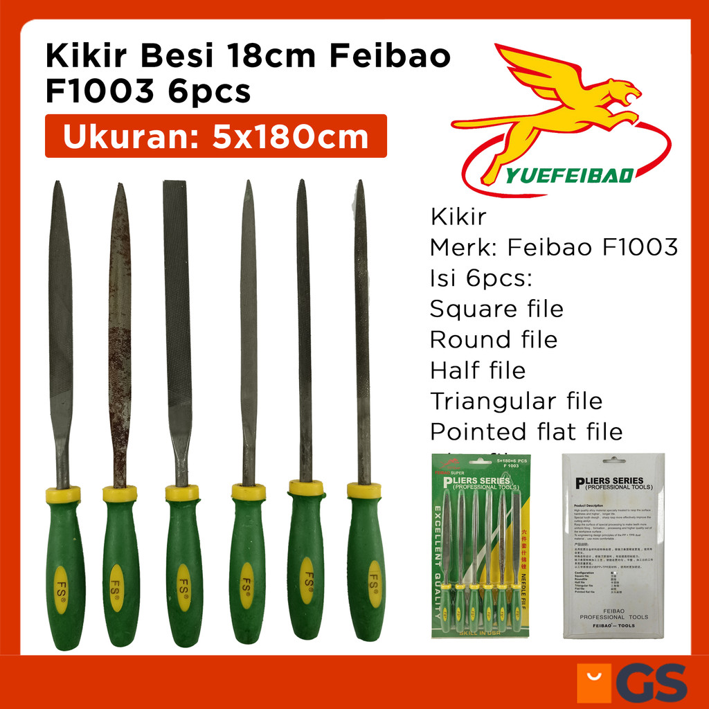 Kikir Besi 18cm Feibao F1003 6pcs