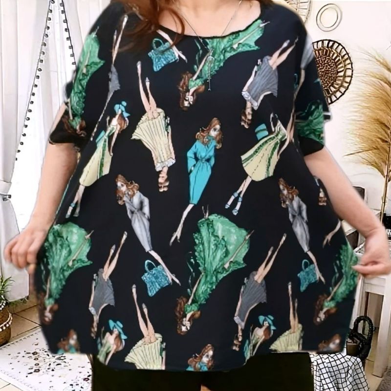 PROMO atasan baju tidur wanita jumbo LD 142 CM SUPER BIG SIZE baju baby doll jumbo wanita atasan rayon jumbo wanita baju santai wanita jumbo bahan rayon good quality