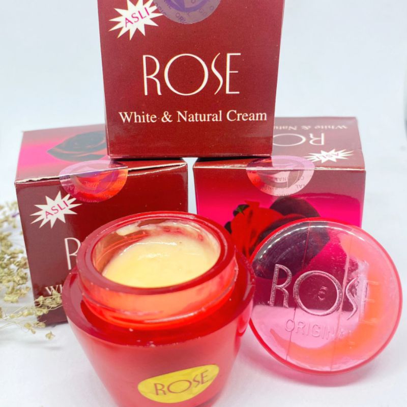 [ECER] Cream Rose Holo Pink Tutup Timbul Rose White &amp; Natural Cream 30gr