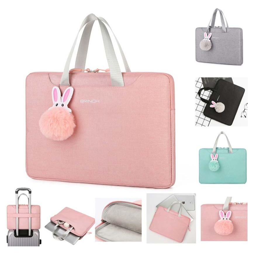 Tas Laptop Macbook Jinjing FashionTrendy Waterproof Size 12 13 inch black