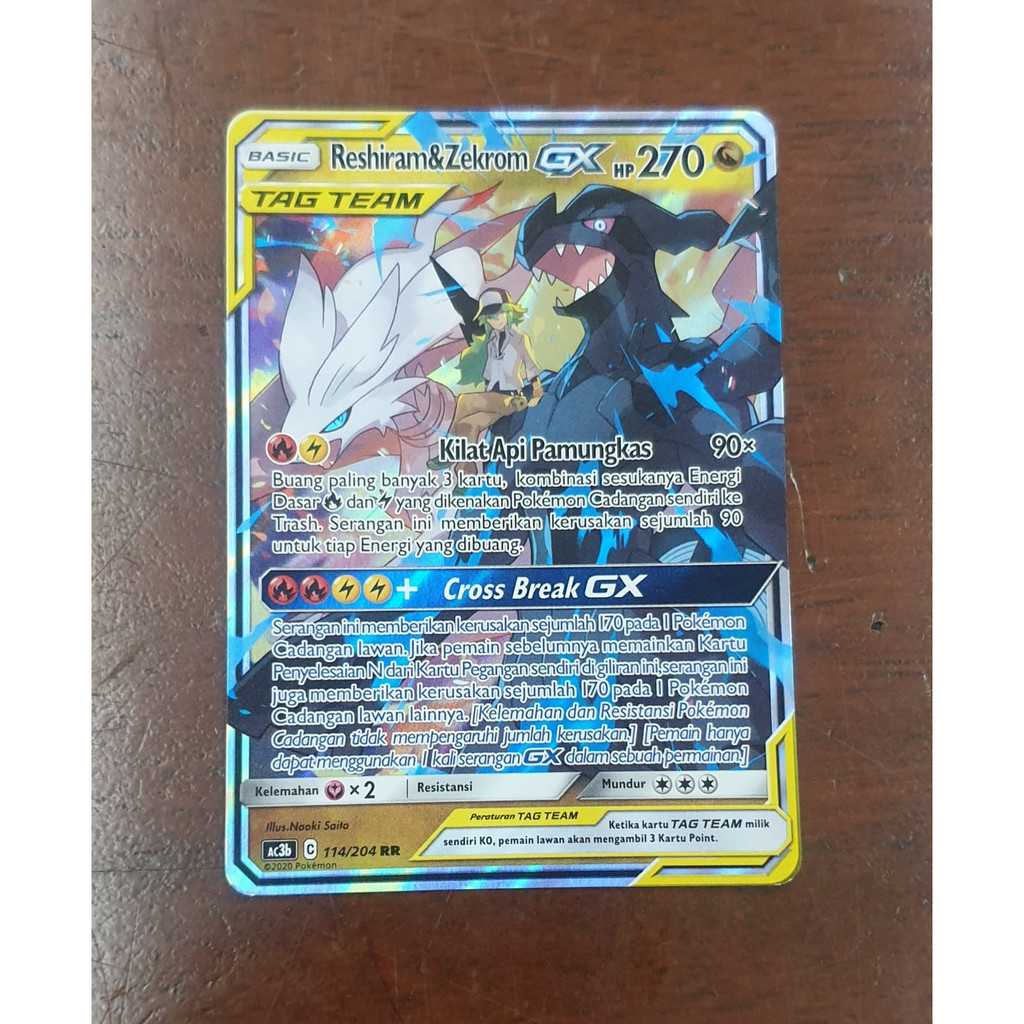 Reshiram & Zekrom GX RR Pokemon TCG 114/204