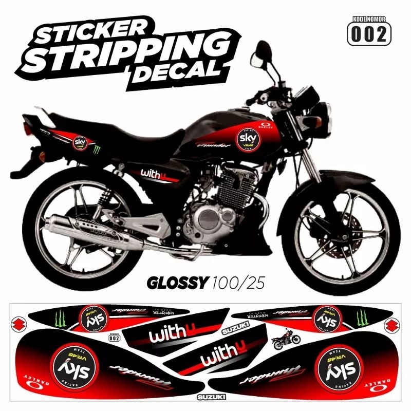 (Bisa COD) striping Thunder 125 stiker variasi Suzuki Thunder Decal body custom Thunder 125