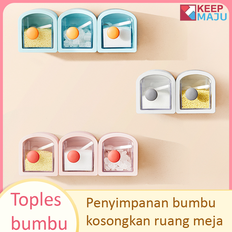 Tempat Bumbu Dapur / Tempat Bumbu Dapur Set Unik / Stoples Bumbu Yang Dipasang Di Dinding / Wadah Pe
