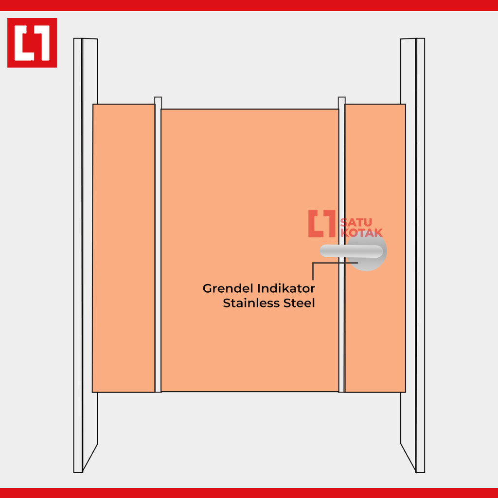 Grendel Cubicle Kunci Pintu Indikator Toilet KamarMandi Partisi Weldom