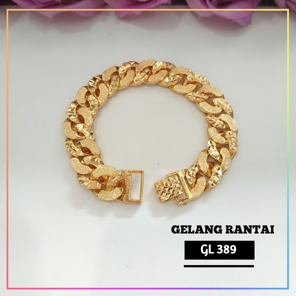 Gelang xuping gelang dewasa rantai besar motif perhiasan lapis emas gold GL 389