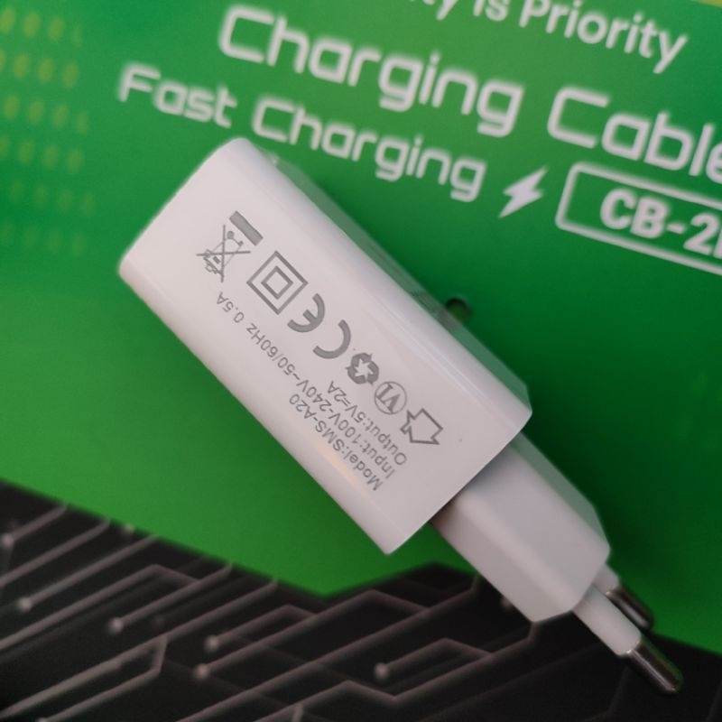 KEPALA CHARGER IPH DAN ANDROID VEGER ROCKET  5V/2.4A MAX ORIGINAL 100% ROCKET BATOK VEGER R1