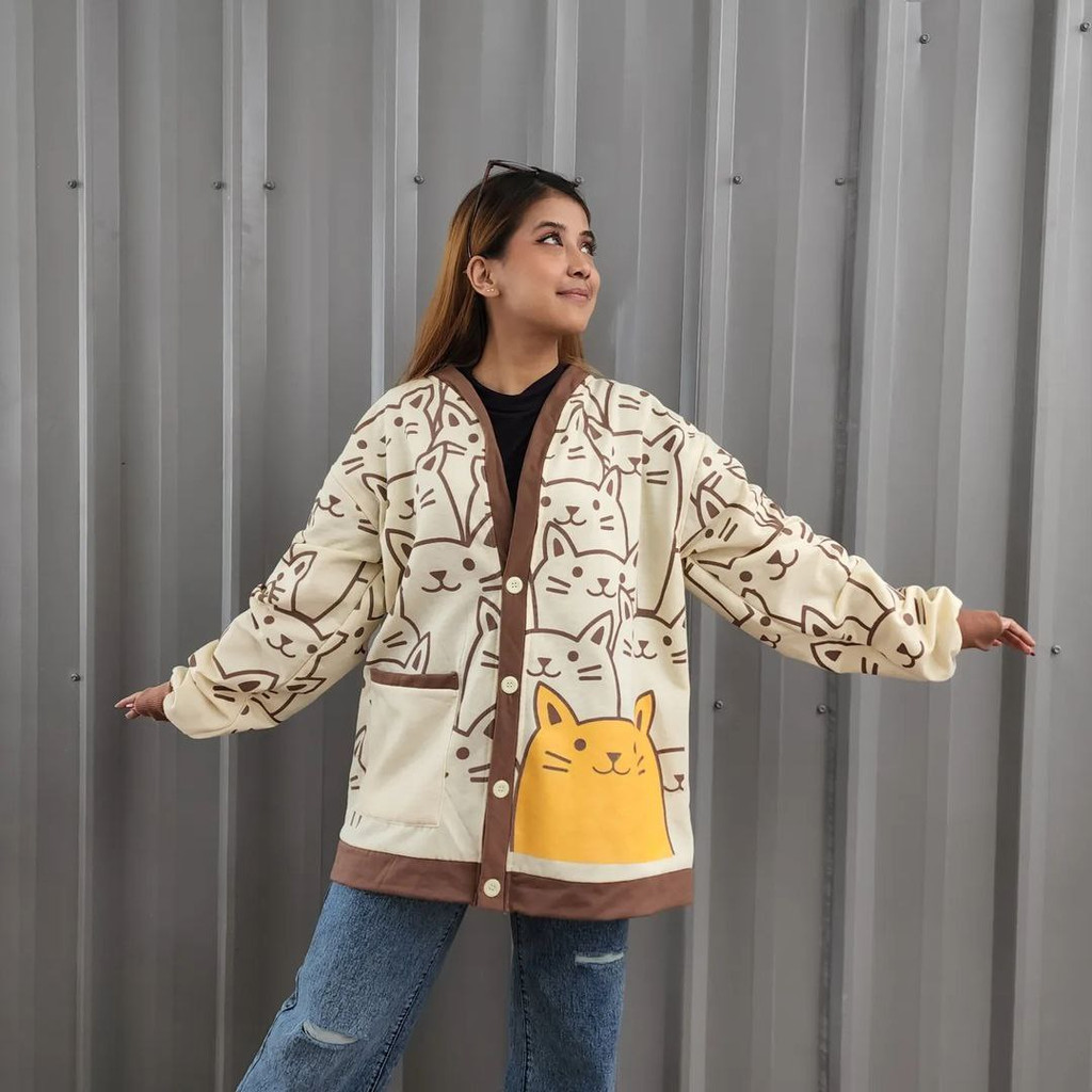 Nara.Grosir - Mocca Cat Outer l Outer Wanita