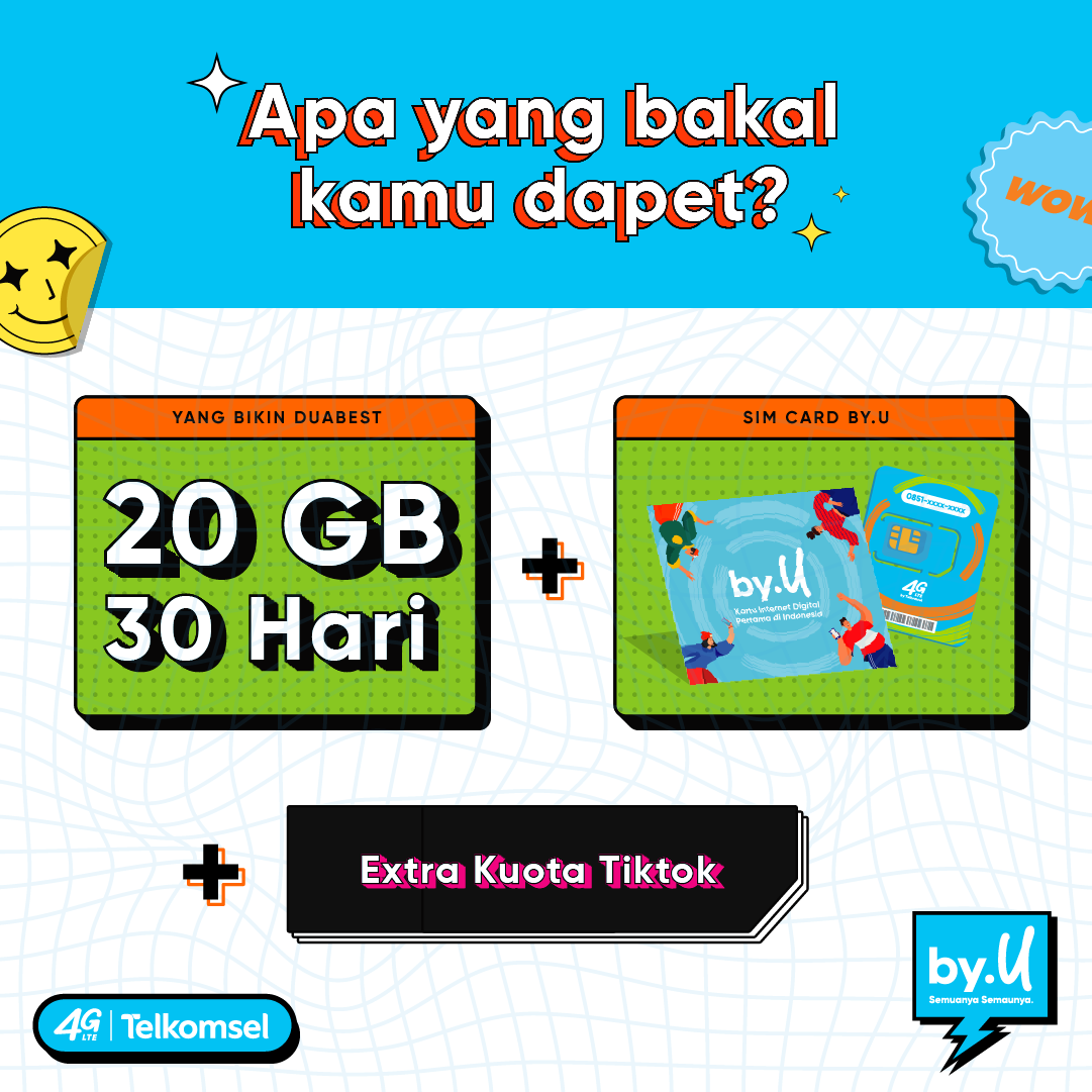 Kartu Perdana by.U Kuota 20 GB | 30 Hari