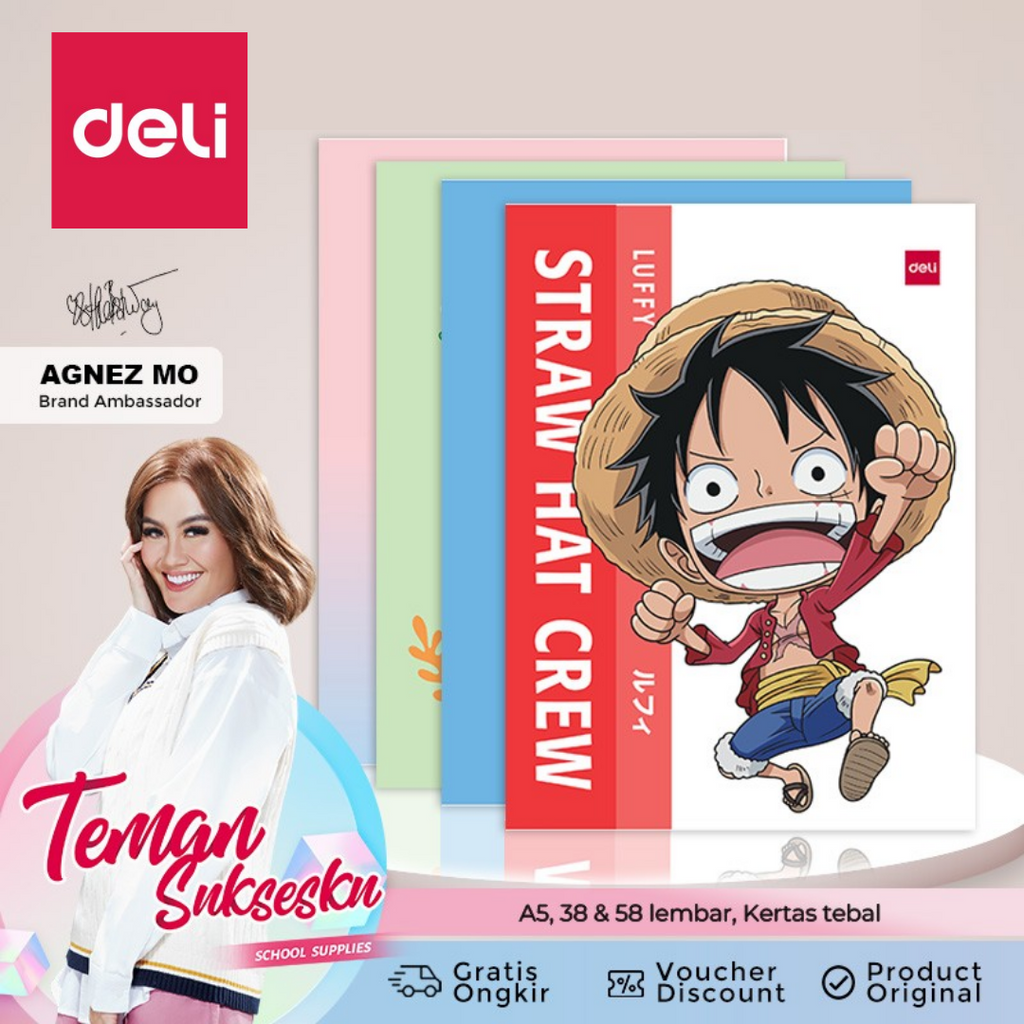 Deli Writing Book / Buku Tulis Sekolah A5 B5 One Piece Edition