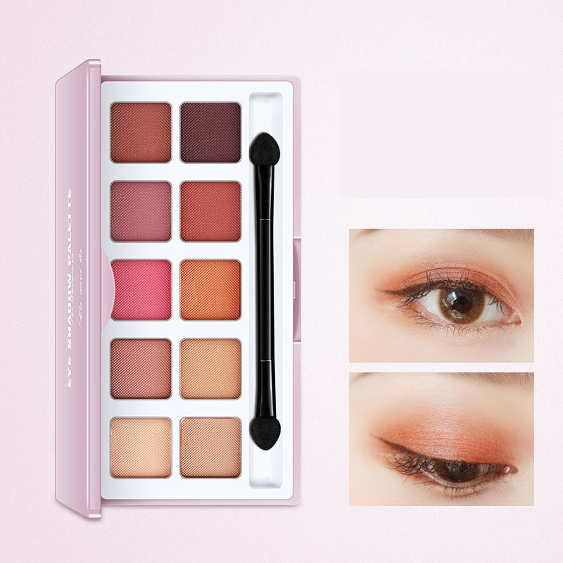 (COD)D5020 Geometric earth mermaid color pumpkin grapefruit matte pearl eye shadow import murah