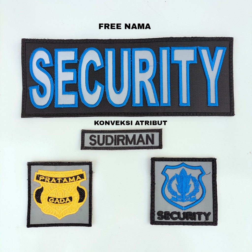 atribut bordir lengkap security