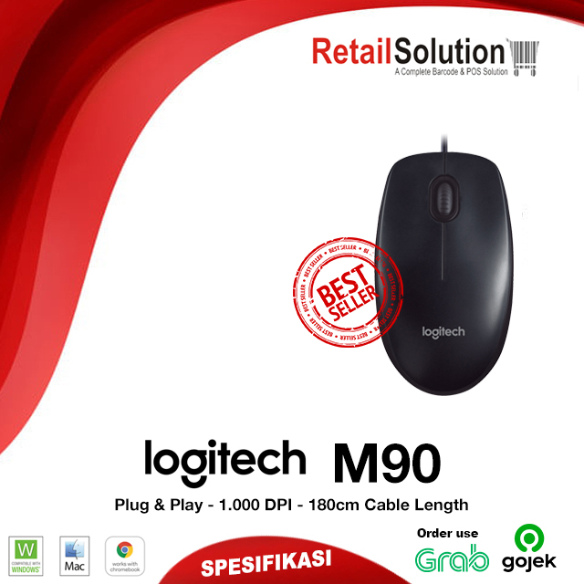 Logitech M90 - Optical USB Mouse