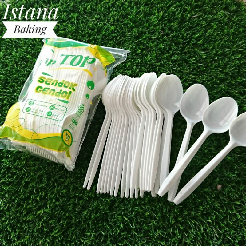 50Pcs Sendok Makan Plastik Es Cendol TipTop Halal Murah Foodgrade