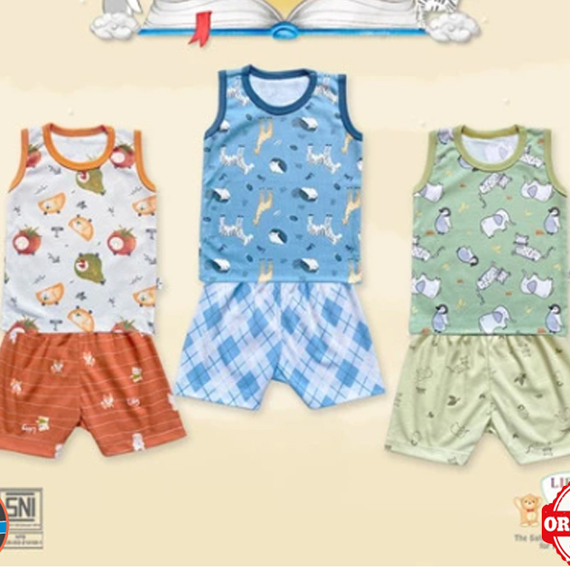 Tiny Monster - Libby Baby Setelan Anak Bayi Lengan Kutung Celana Pendek Terrace Story Series 0 sd 12