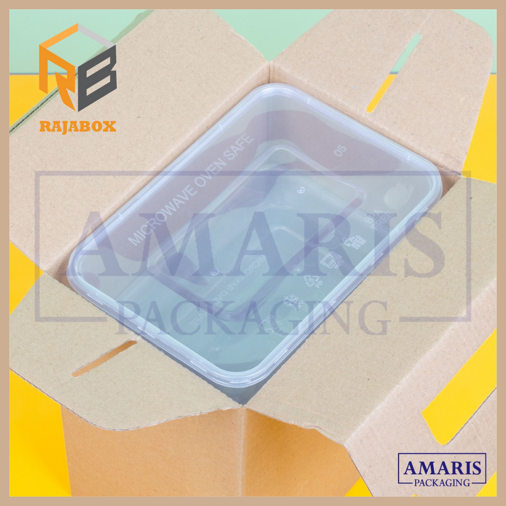 

DT-19 Kardus Die Cut Tas Jinjing Isi 3 Mika Thinwall 1000 ML Isi 10 Pcs Amaris Packaging