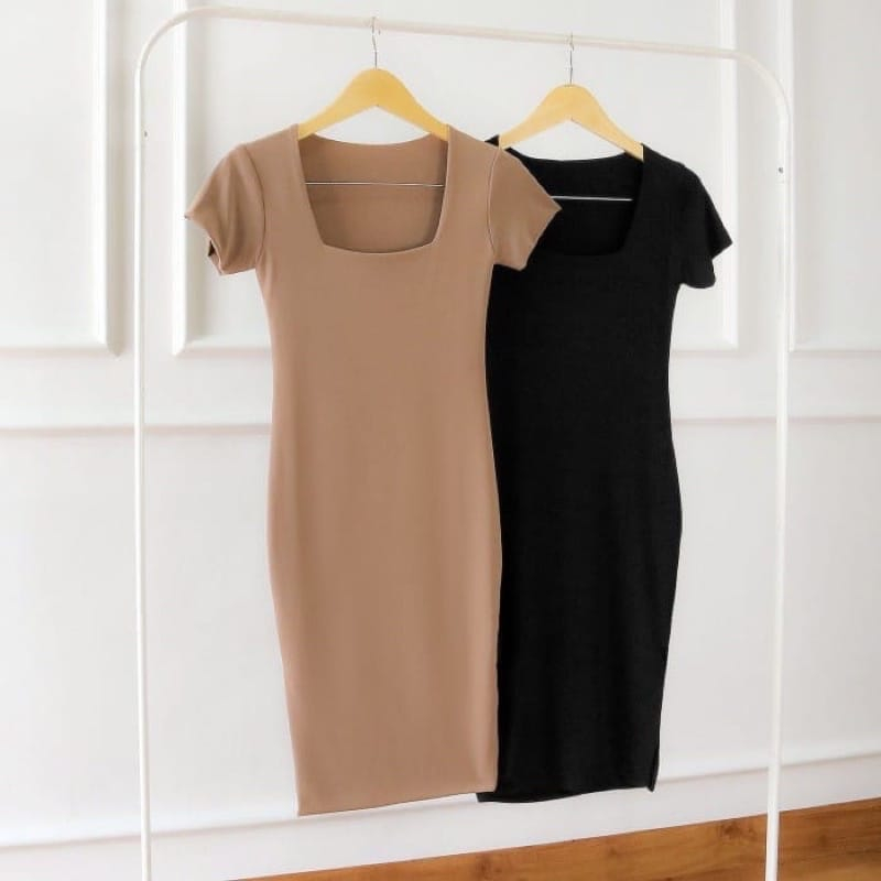 SYAHIBA DRESS BODYCON DRESS BELAH ATASAN WANITA REMAJA JERSEY PREMIUM (KJI)