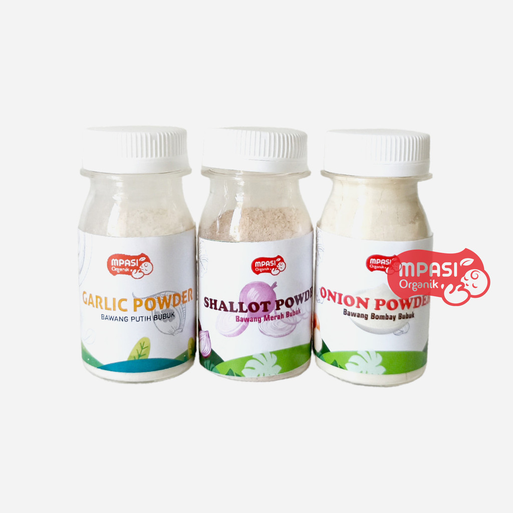 

PREMIUM GARLIC SHALLOT ONION POWDER 20GR / BAWANG PUTIH BUBUK MPASI / BAWANG MERAH BUBUK / BAWANG BOMBAY BUBUK MPASI / BUMBU
