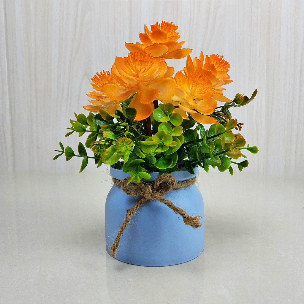 AND / COD / Pot Bunga Hias Plastik Import Dekorasi Rumah Artificial Flowers Murah Tanaman Bunga Hias PBP90