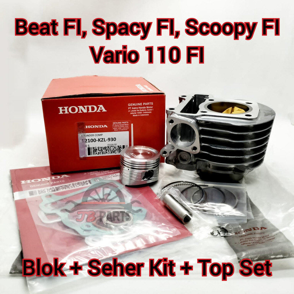 Blok Seher Piston Kit Top Set Honda Beat FI KZL Vario Spacy Scoopy Injeksi stater kasar Kualitas ori