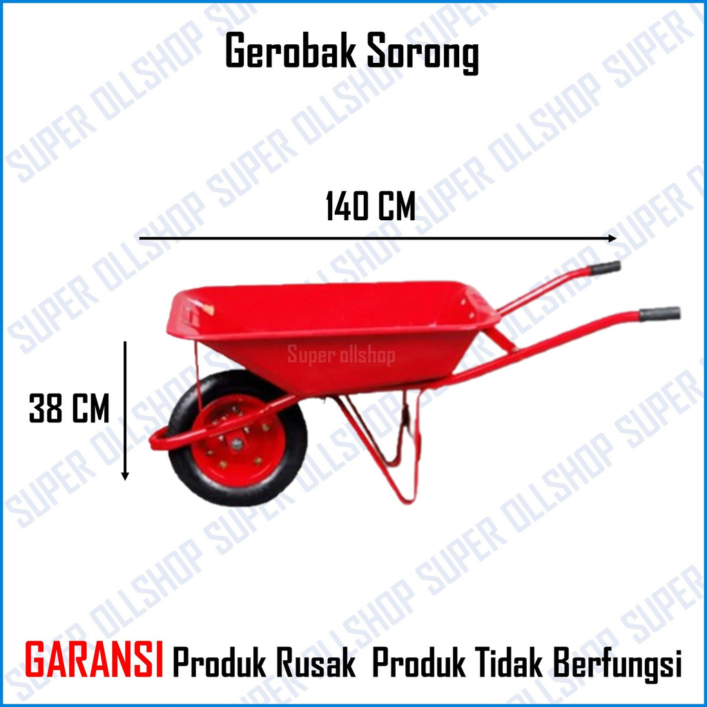 Grobak Roda Ban Hidup / Gerobak Sorong Ekonomis / Gerobak Pasir / Angkong Troli Murah / Wheelbarrow Gerobak Dorong