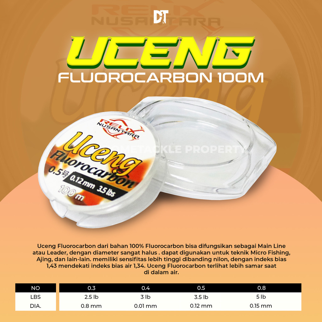 SENAR UCENG FLUOROCARBON | RELIX NUSANTARA | SENAR / LINE MONO | LEADER | NYLON | 100% FLUOROCARBON 