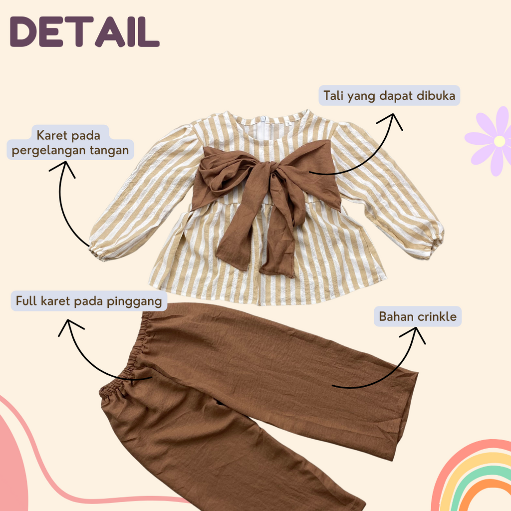 3-5TH SETELAN ANAK MAISHA ONE SET ANAK PEREMPUAN CRINKLE